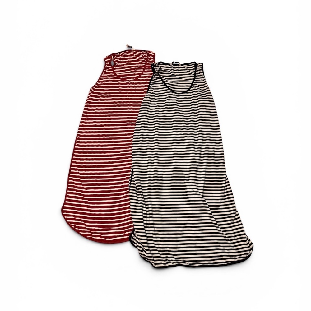 Ekouaer 2Pk Striped Nursing Nightgowns Sleeveless‎ Maternity Dresses
